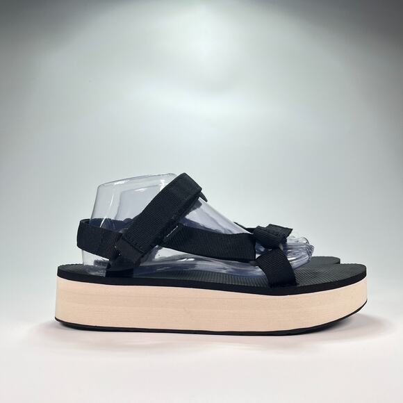 Teva Flatform Universal Black Platform Strappy Sandals 1008844 Women’s Size 11 - Picture 1 of 10